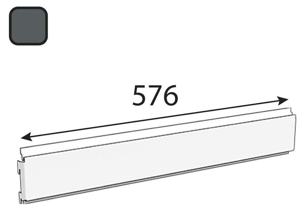 INTEGRI Anthrazit Horizontalschiene kurz 576mm Garderobensystem Lochwand Halterung