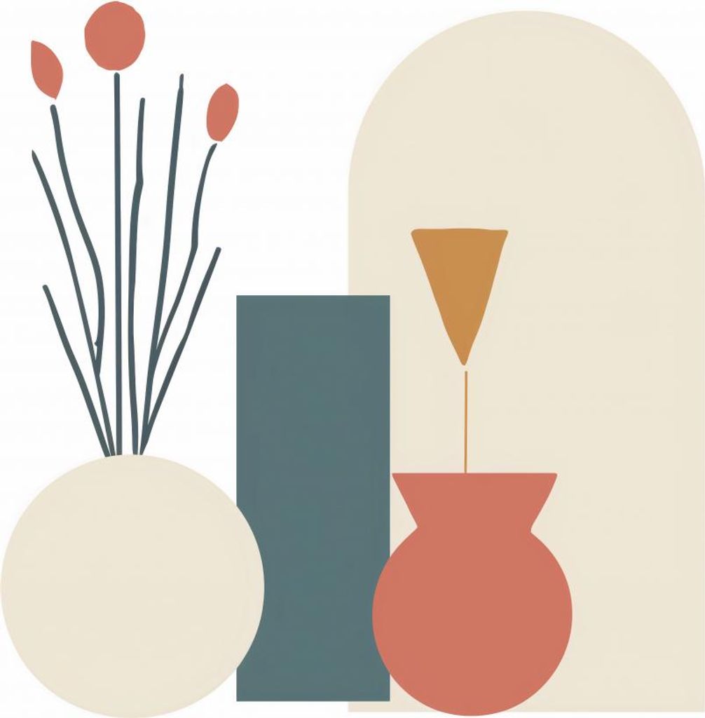 Poster 40x30cm Cremefarbene Vasen