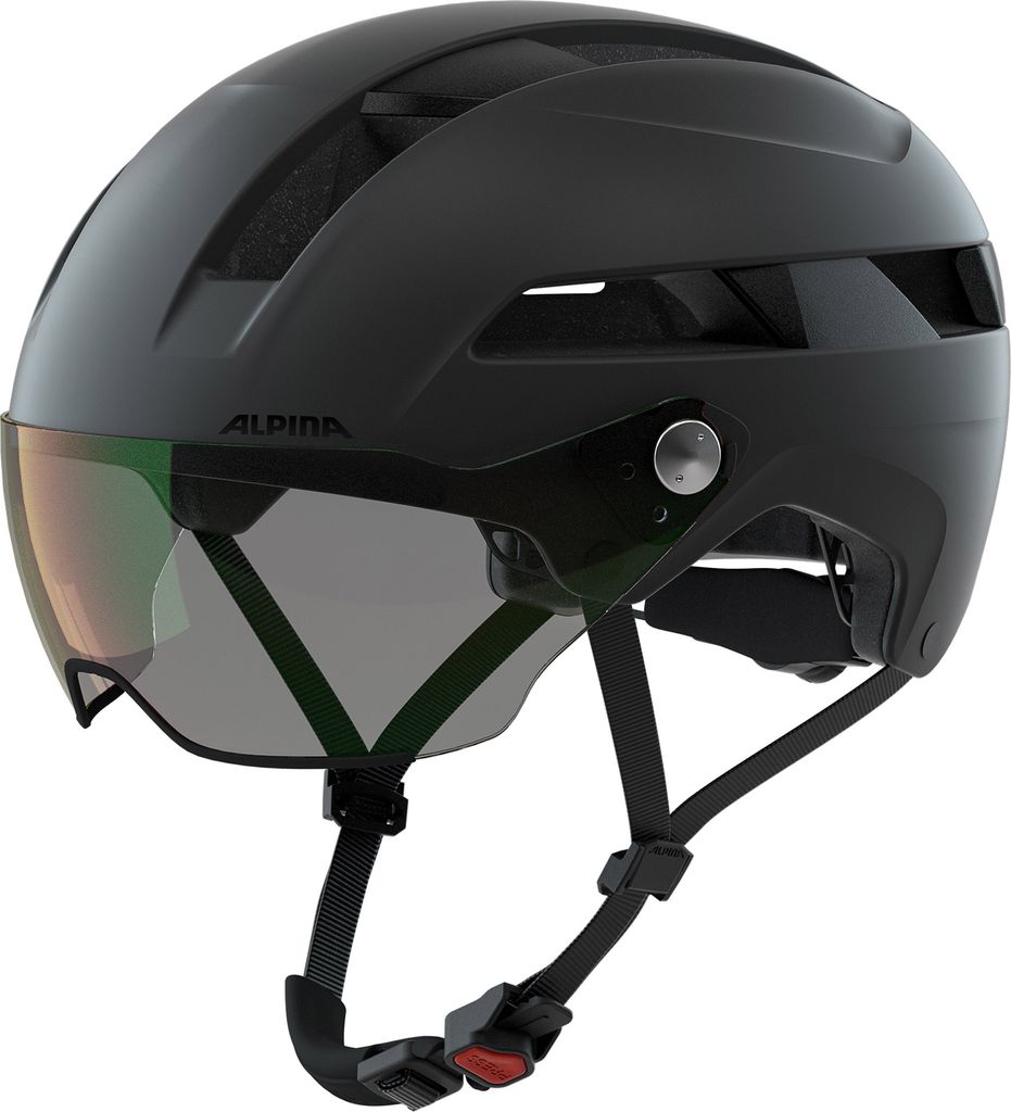 Alpina Fahrradhelm Kopfschutz Helme Soho Visor Schwarz Matt Erwachsene Sicherheitsschutz