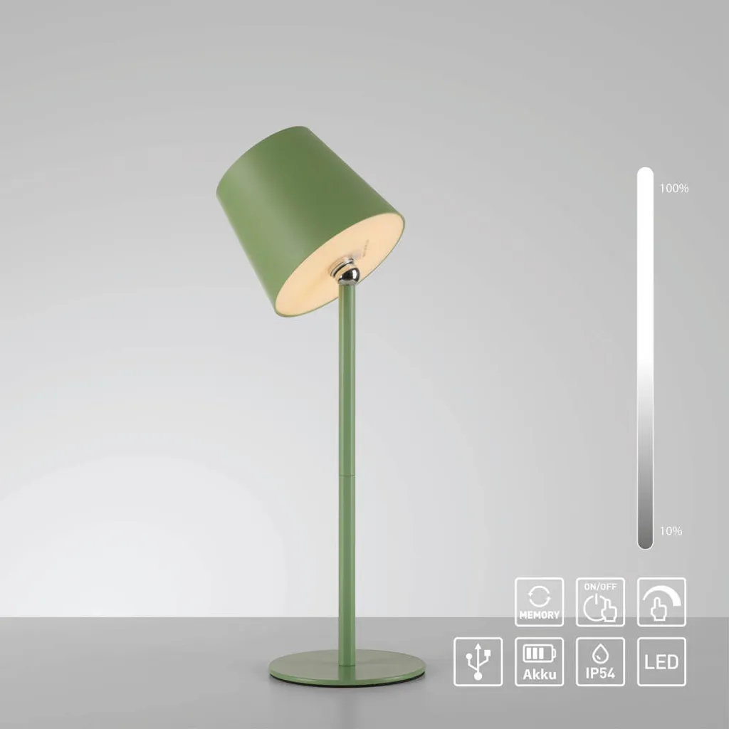 Just Light Lampe de table à accu BOTERIA LED sans fil IP44 dimmable - 10