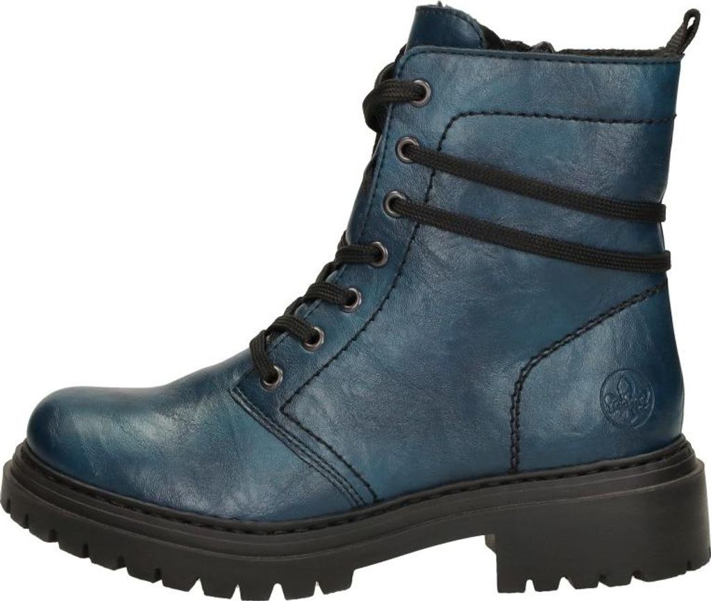 A single blue boot is shown against a white background.