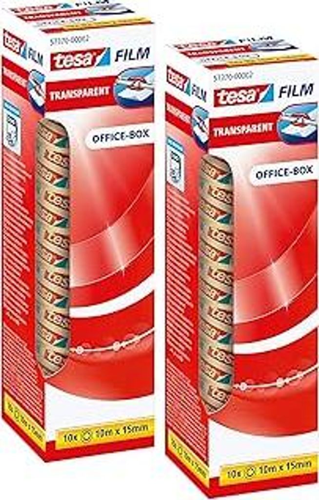tesa film 57370 transparent, 10m x 15mm, 10 Rollen (2x 10 Rollen)