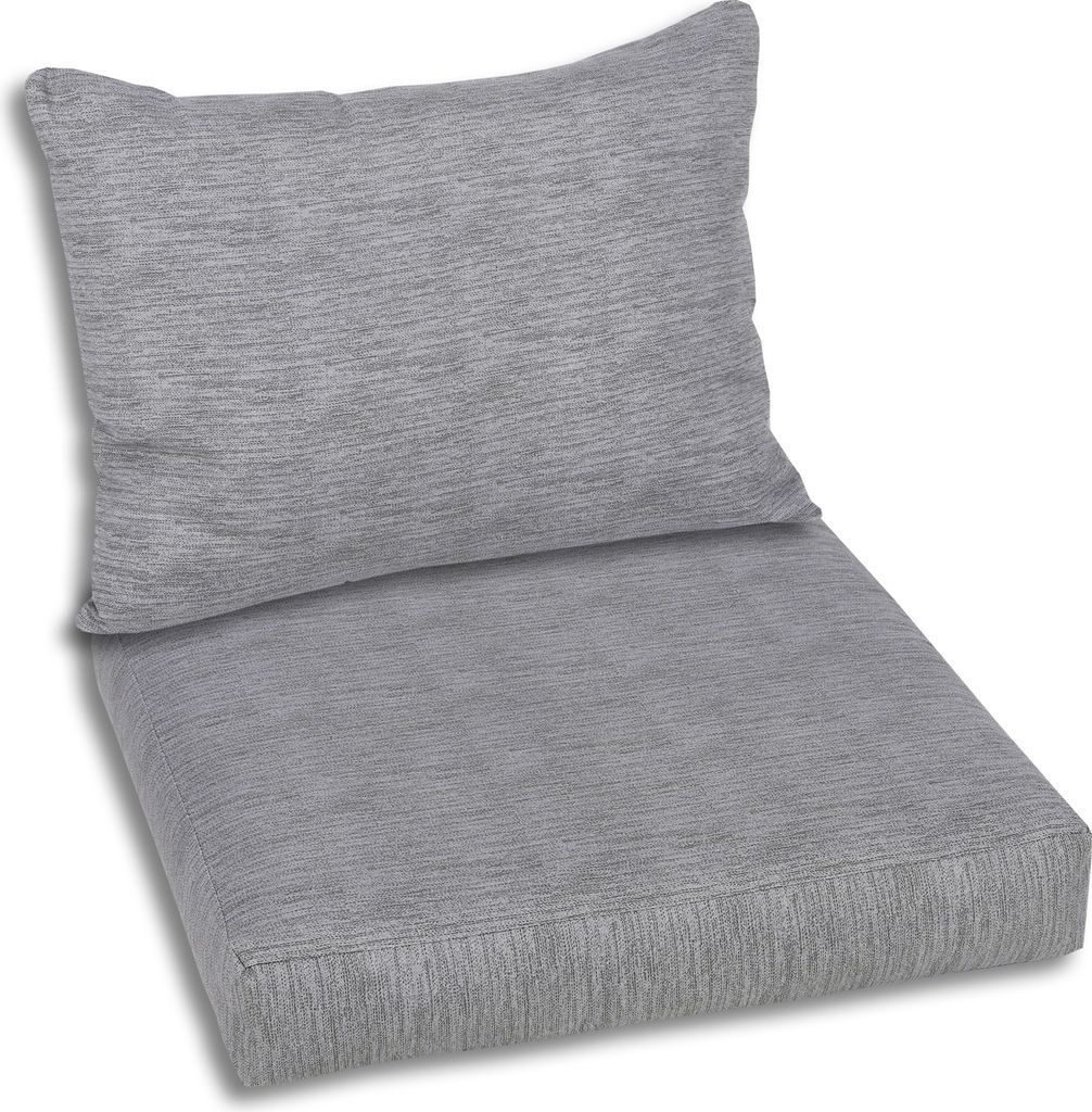 GO-DE Textil, Loungekissen Lounge-Sitzecke, Einzelset, Farbe: grau, Maße ca.: 60 bzw. 40 cm x 60 cm x 12 bzw. 15 cm, Rückenhöhe: 40