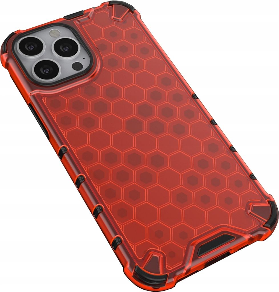 Hurtel Honeycomb, Mantelhülle, Apple, iPhone 13 Pro Max, 17 cm (6.7"), Rot
