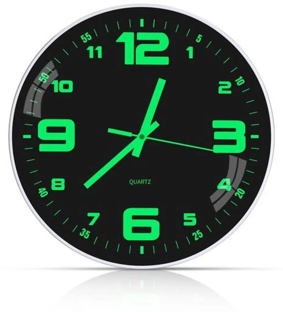 Pendule murale lumineuse au design moderne - Horloge 30 cm pour cuisine