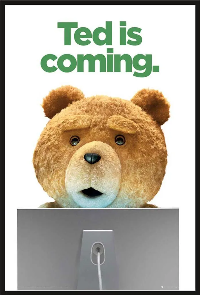 Cadre Photo Shinsuke avec Affiche Ted Is Coming : Protection Vitre Acrylique