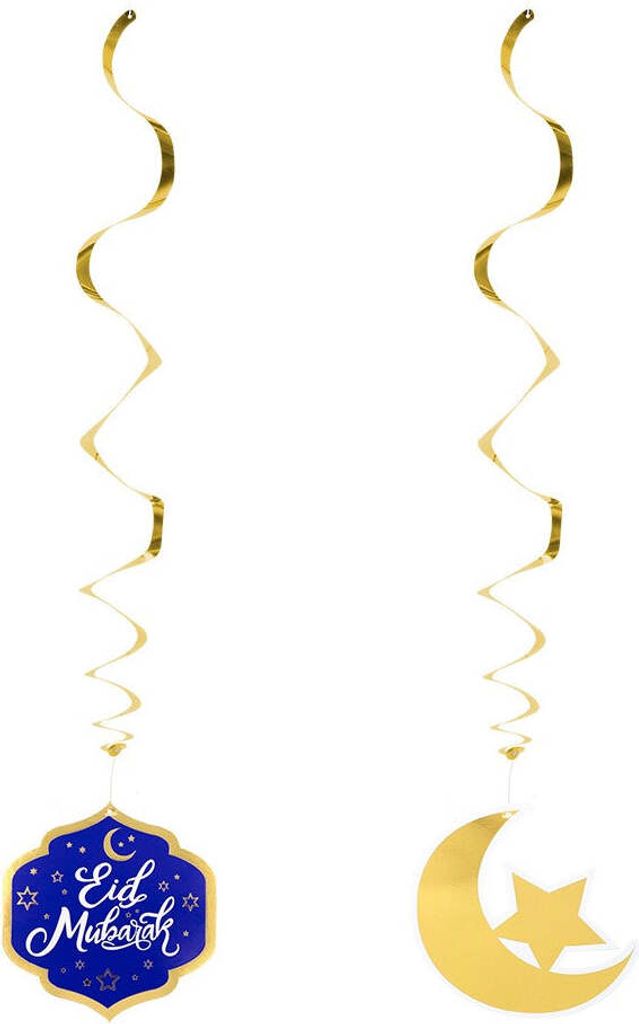 2 Swirldekorationen Happy Eid 85cm