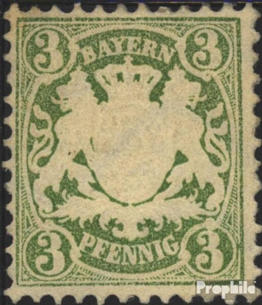 Briefmarken Bayern 1876 Mi 37 gestempelt Staatswappen
