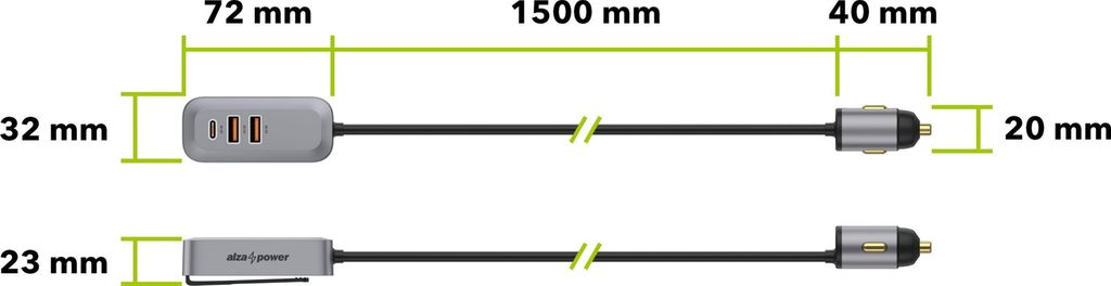 AlzaPower Autoladegerät X560 Multi Charge 20W šedá