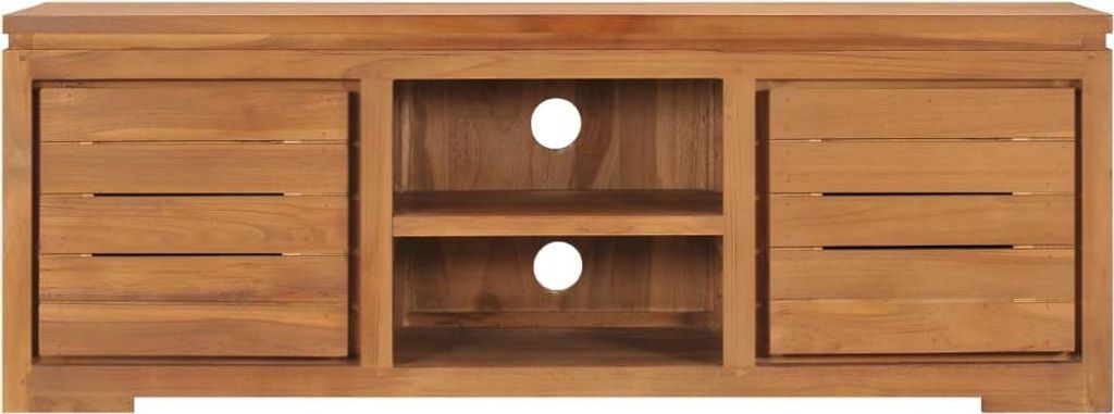 vidaXL TV-Schrank 110 x 30 x 40 cm Teak Massivholz