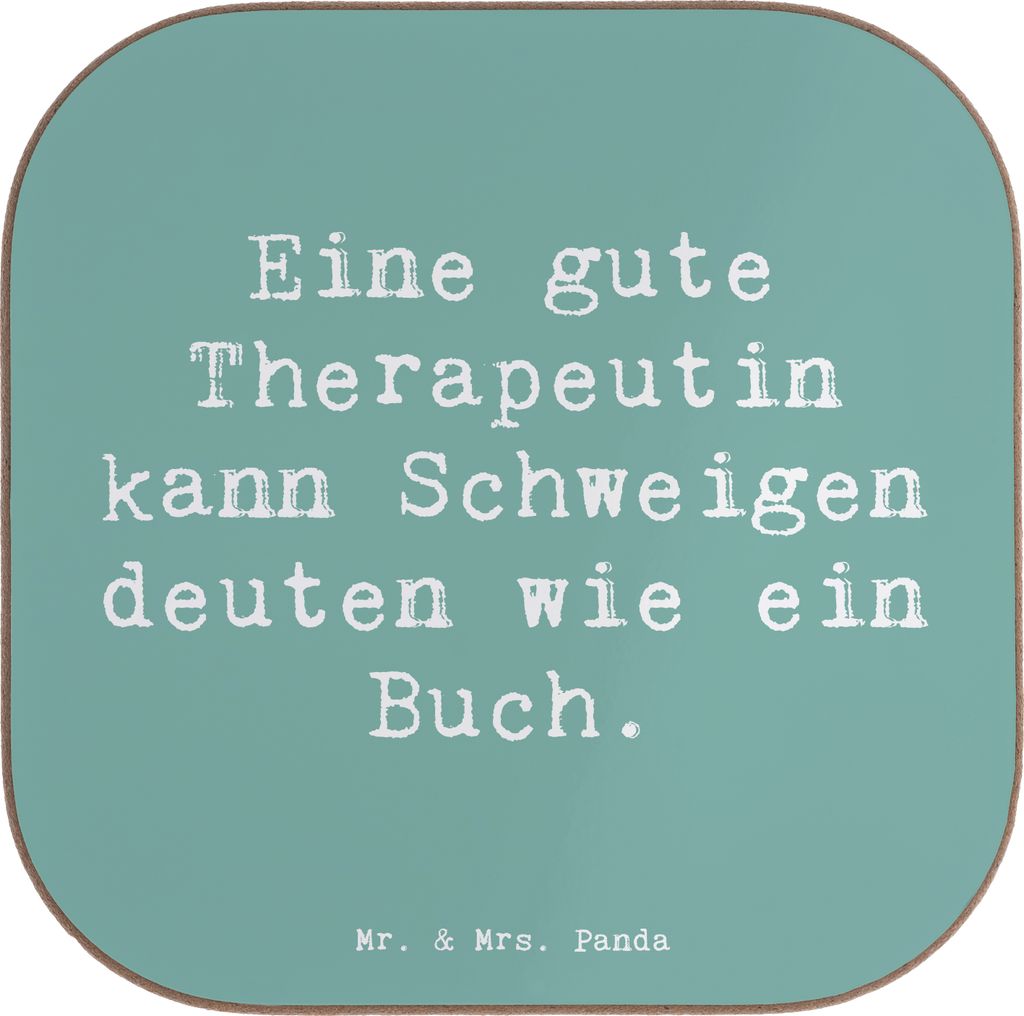 Mr. & Mrs. Panda Tischschoner Spruch Therapeutin Weisheit - Meeresbrise - Geschenk, Dankbarkeit, Holzuntersetzer, Gedanken, gläseruntersetzer, han...