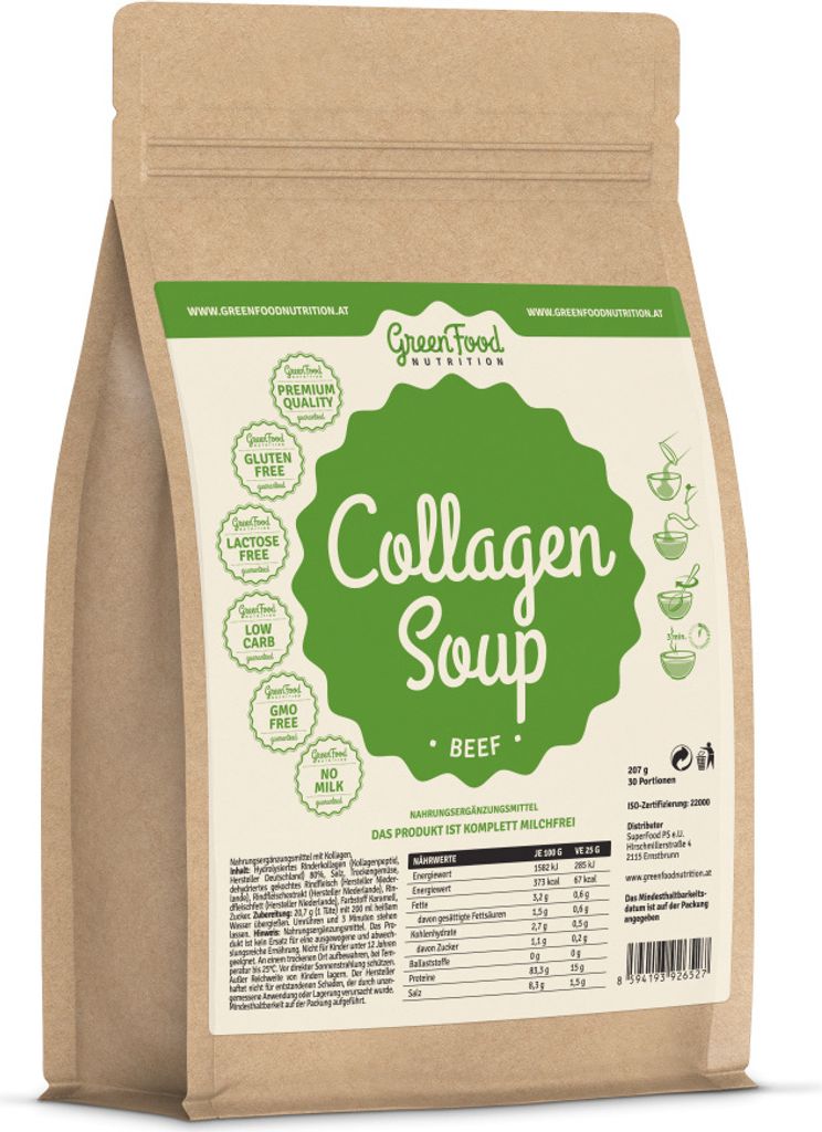 GreenFood Nutrition Collagen Suppe Beef 200 g Produktbild 