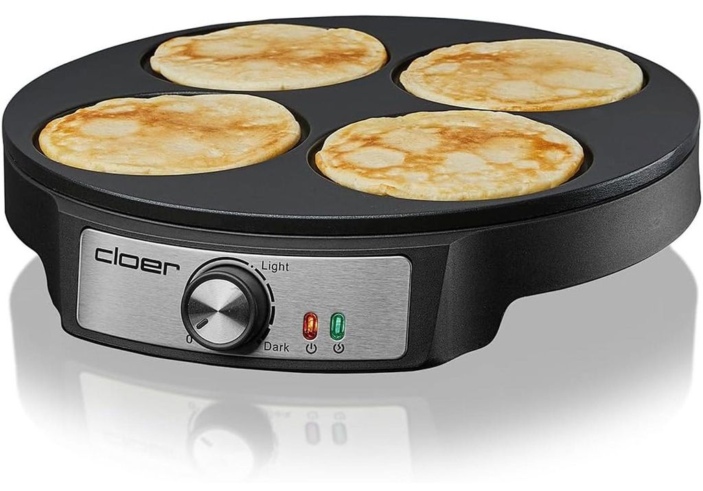 Cloer 6625, voor 4 pannenkoeken/flapjes, zwart, 11 cm, Productafbeelding 