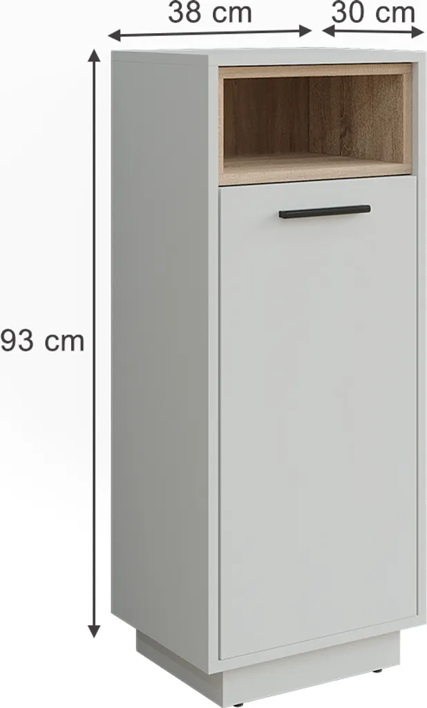 Meuble à linge Vicco Beatrice 38x93cm avec sac intérieur amovible