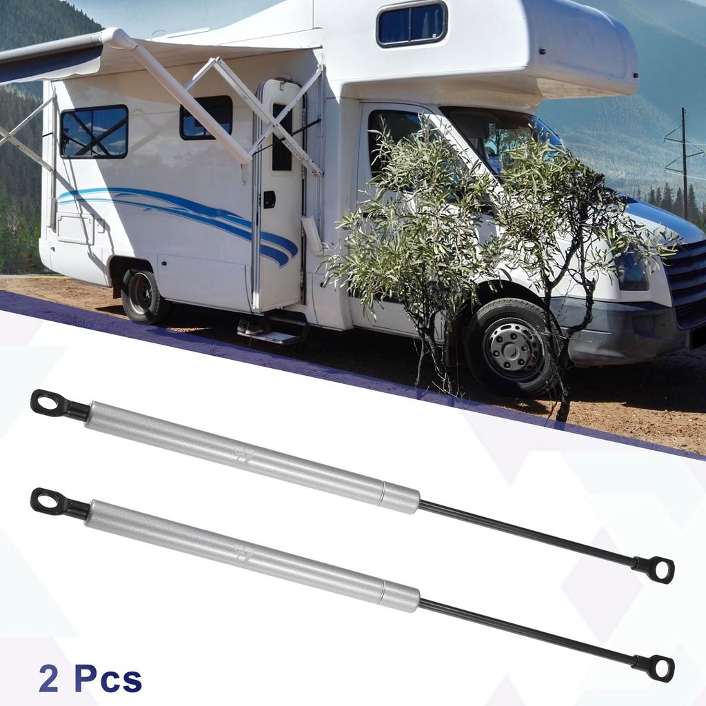2 Stück 15 Zoll 80 Pfund/355 N Silberfarbene Gasdruckfedern Stützen Stoßdämpfer Universal für Wohnmobil Auto LKW Boot