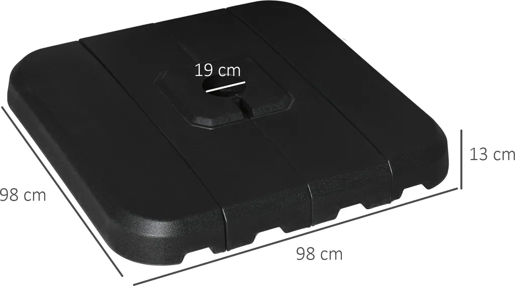 Base de Lestage Parasol HDPE Haute Densité Ensemble de 4 Dalles 98cm - 5