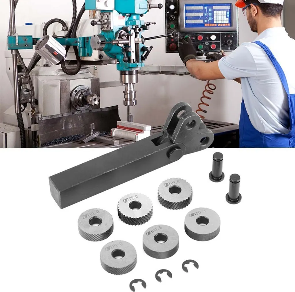 GS13131 Set Zigrinatura 7 Pezzi Acciaio 0,5/1/2mm per Tornio