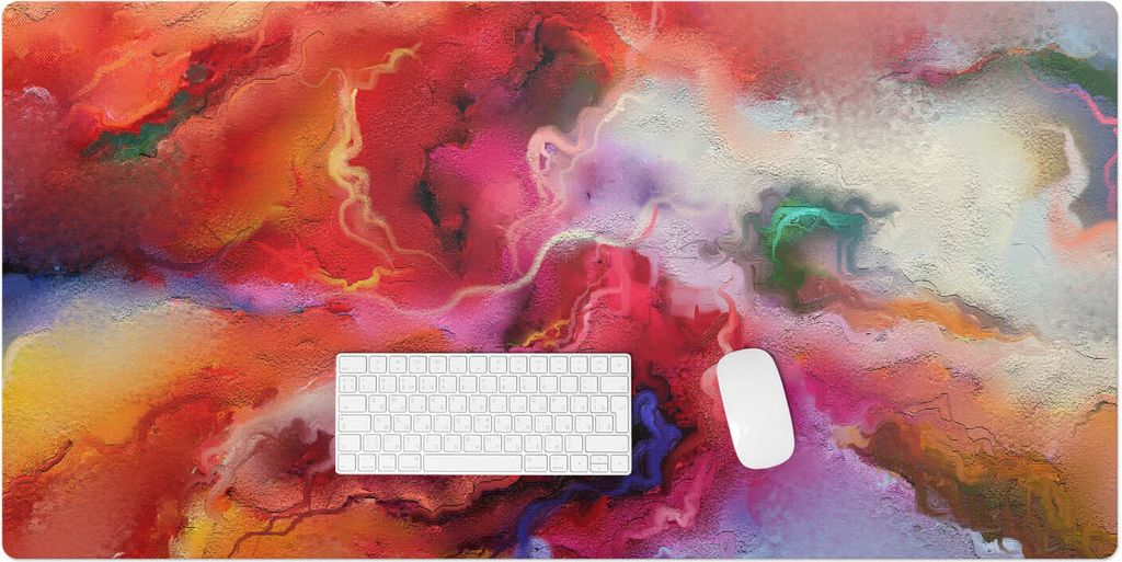 Abstrakter Farbensturm – Schreibtischunterlage – Rutschfeste Tischunterlage – Schreibtischmatte für Büro & Zuhause – Schreibunterlage –...