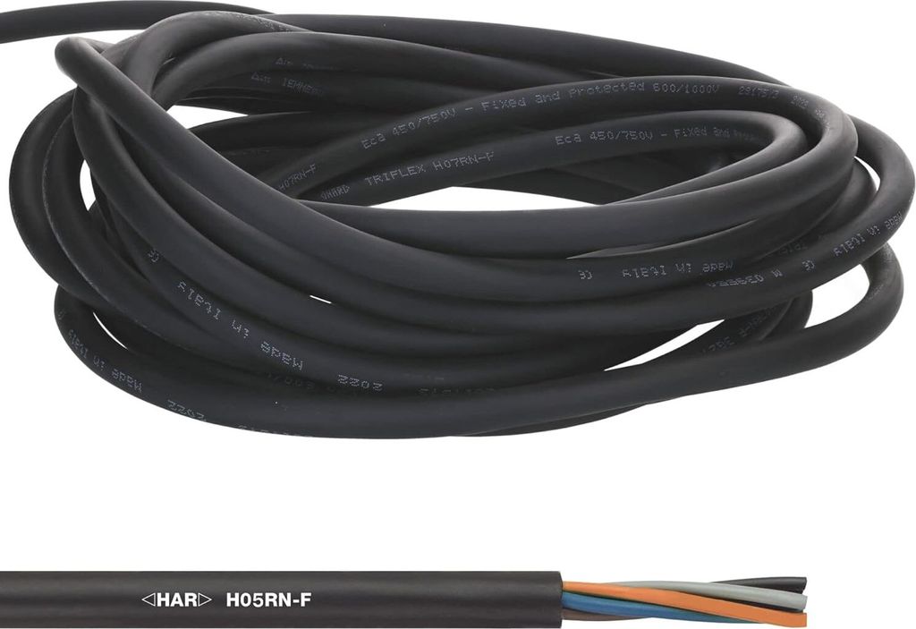 10 Meter Lapp 1600250 H05RN-F 2x0,75 mm² Gummileitung flexibel I UV-resistent I robust I dünnes Gummikabel ohne Schutzleiter für Handgeräte und...