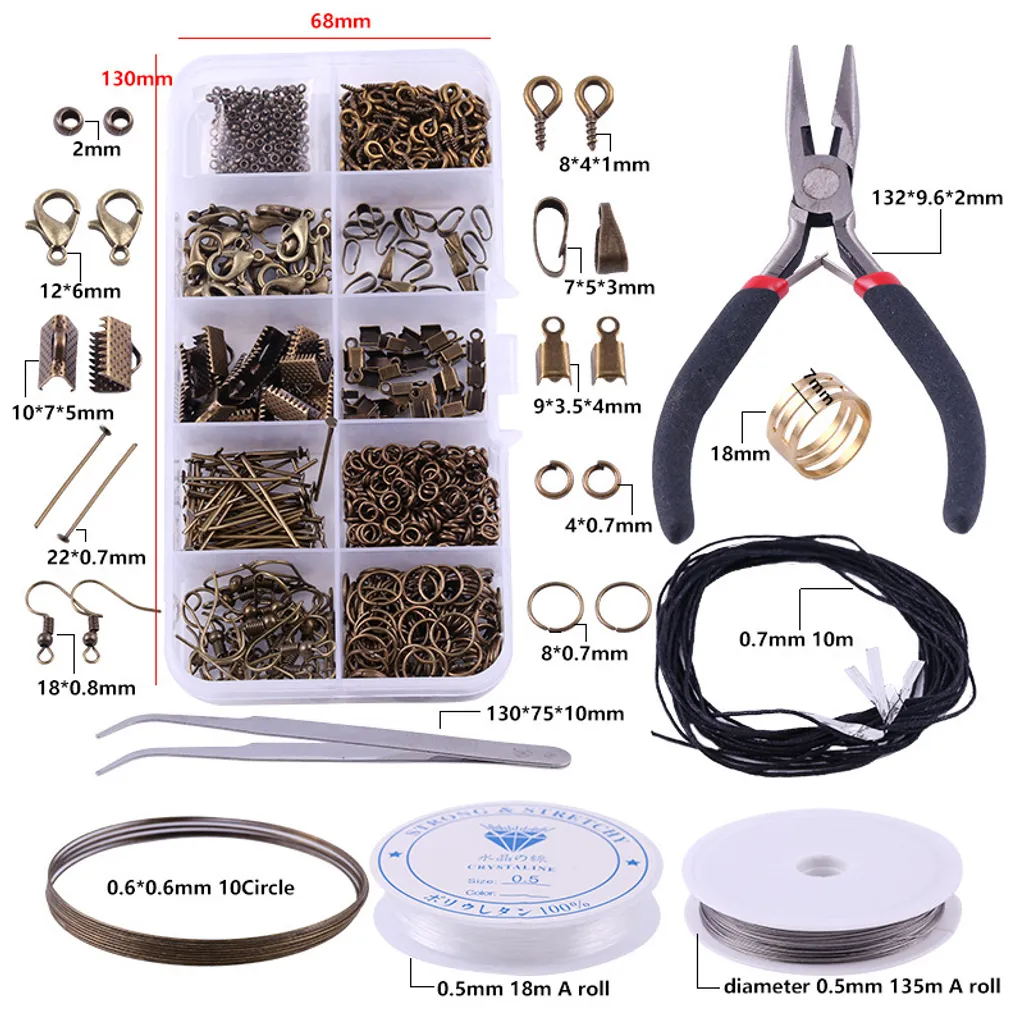 Set Fai Da Te Gioielleria INF Bronzo Antico - Kit Orecchini con Pinze