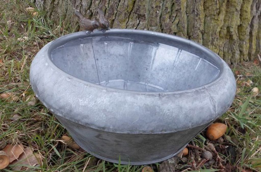 Runde Zinkschale  Pflanzschale Zinkbottich Blumentopf Produktbild 
