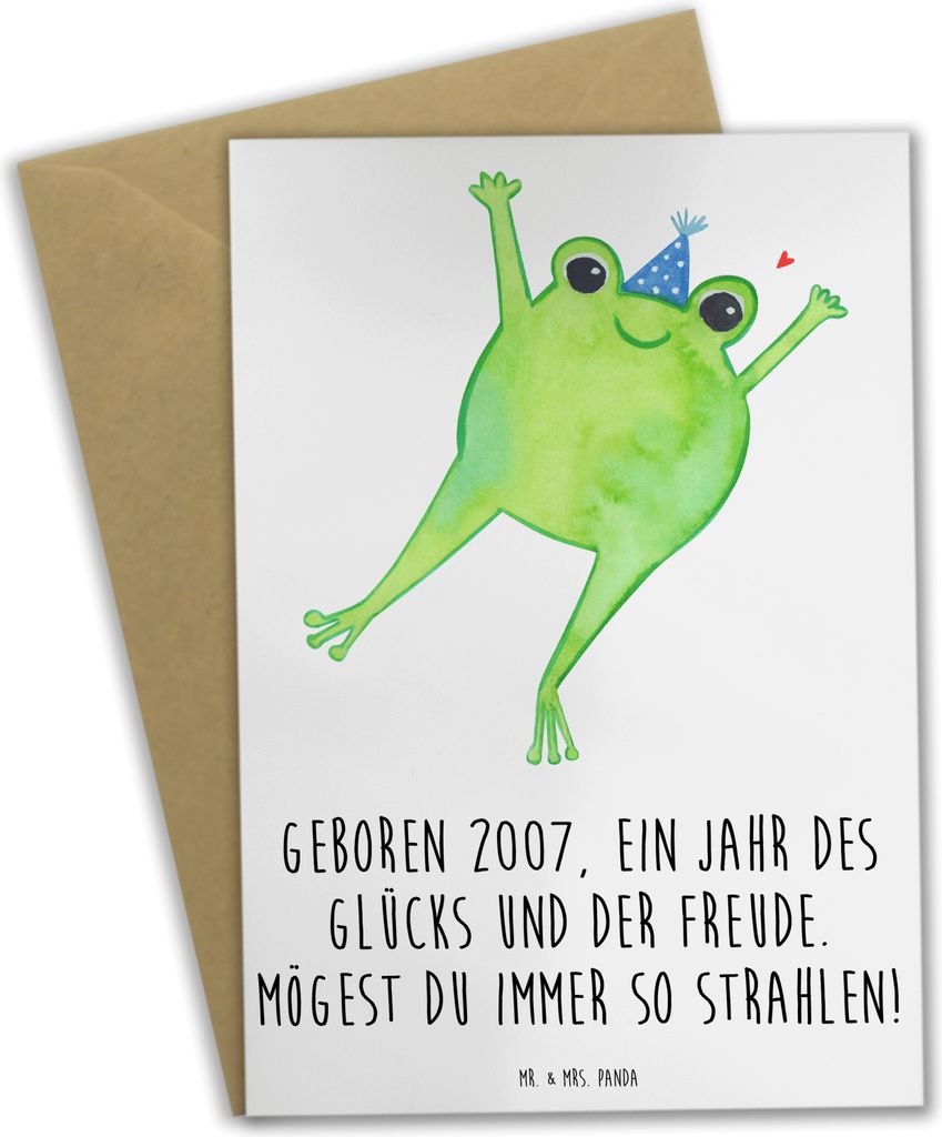 Mr. & Mrs. Panda Glückwunschkarte 2007 Geburtstag - Weiß - Geschenk, ein Jahr des Glücks, einladungskarten, liebevolle Botschaft, Alter, osterka...