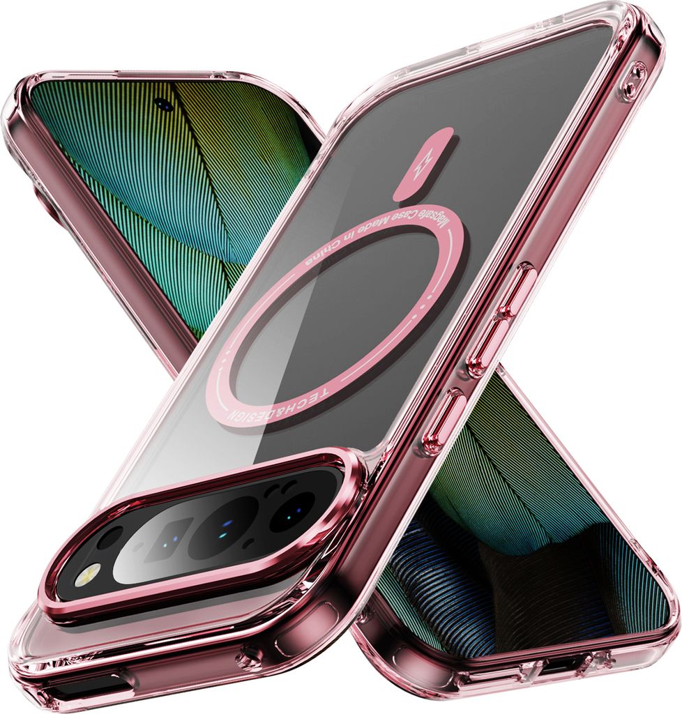 Magnetisch Klare Hülle für Google Pixel 10 / Pixel 10 Pro, Kompatibel mit MagSafe, Hybrid Stoßfeste Handyhülle Pink