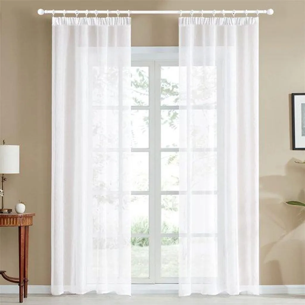 Voilage transparent pour salon et salle à manger - Rideau de luxe 140x260
