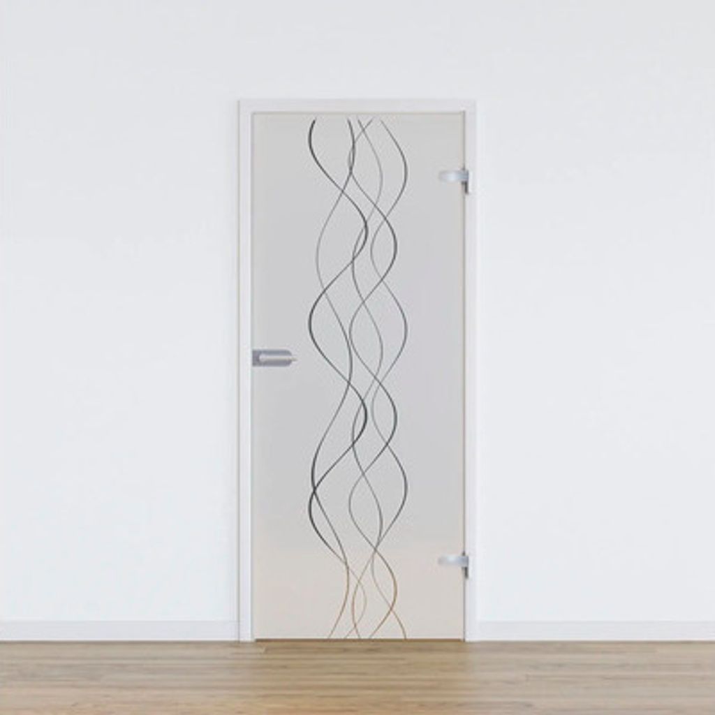 Pertura Glastür Komplettset Glera Curl 02 834x1972x8 mm Rechts inkl. Studio Beschlag Edelstahl unverschließbar