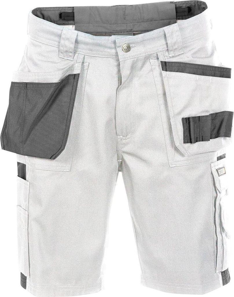 DASSY Monza Zweifarbige Arbeitsshorts mit Holstertaschen WEIß/ZEMENTGRAU Gr.44 Länge: STANDARD