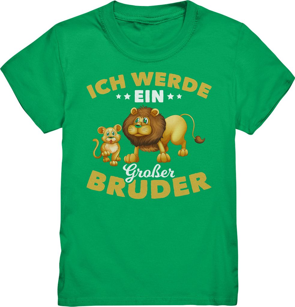 Großer Bruder Löwen T-Shirt – Kelly Green / 152/164 (12-14) Produktbild 