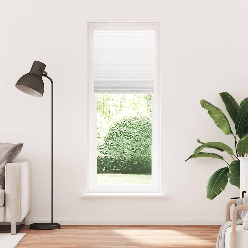 vidaXL Tenda plissettata bianca 70x200 cm larghezza tessuto Immagine del prodotto 