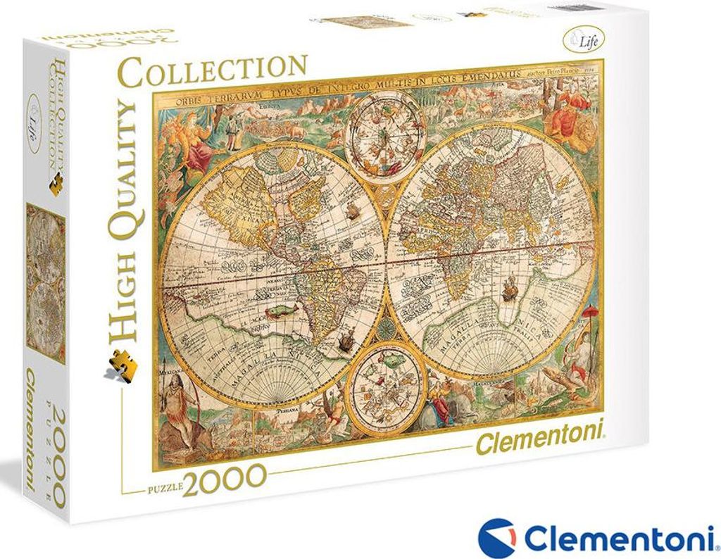 Clementoni - Puzzel 2000 Kaart van Antic Productafbeelding 