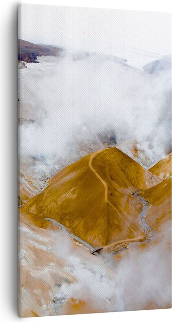 Bild auf Leinwand - Leinwandbild - Einteilig - Berge Wolken Landschaft - 55x100cm - Wand Bild - Wanddeko - Wandbilder - Leinwanddruck - Bilder - Wa...