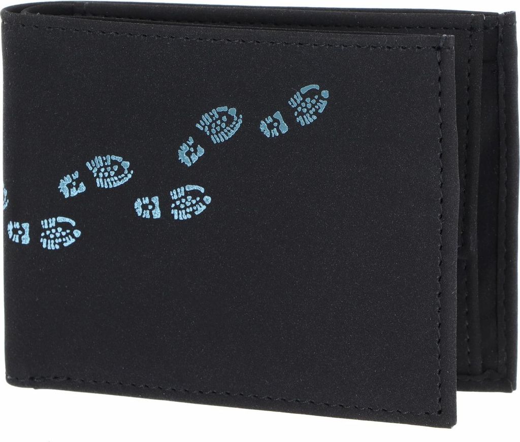 oxmox Geldbörse New Cryptan RFID Protect Pocketbörse Footsteps 2.0 Print Cyan Black schwarz