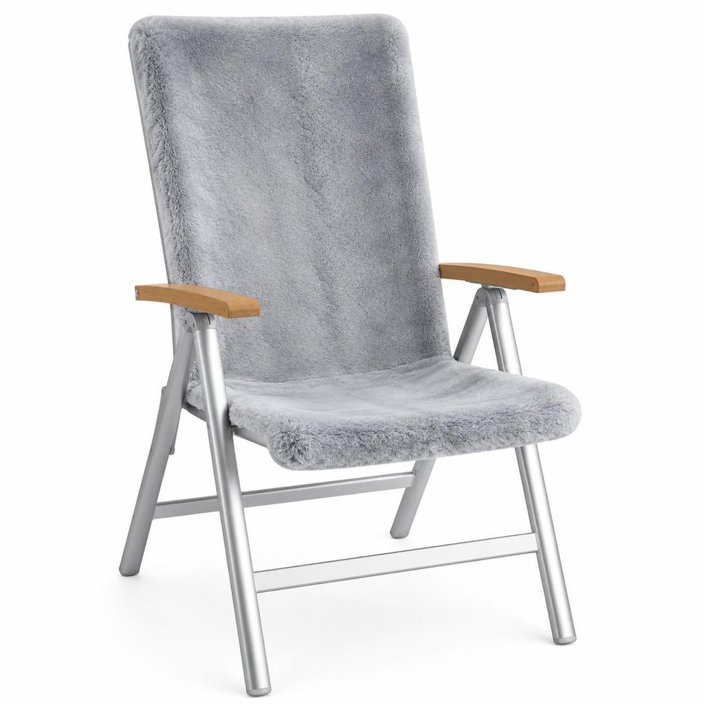 RÖKÜ Campingstuhl Auflage Lammfell silber Produktbild 