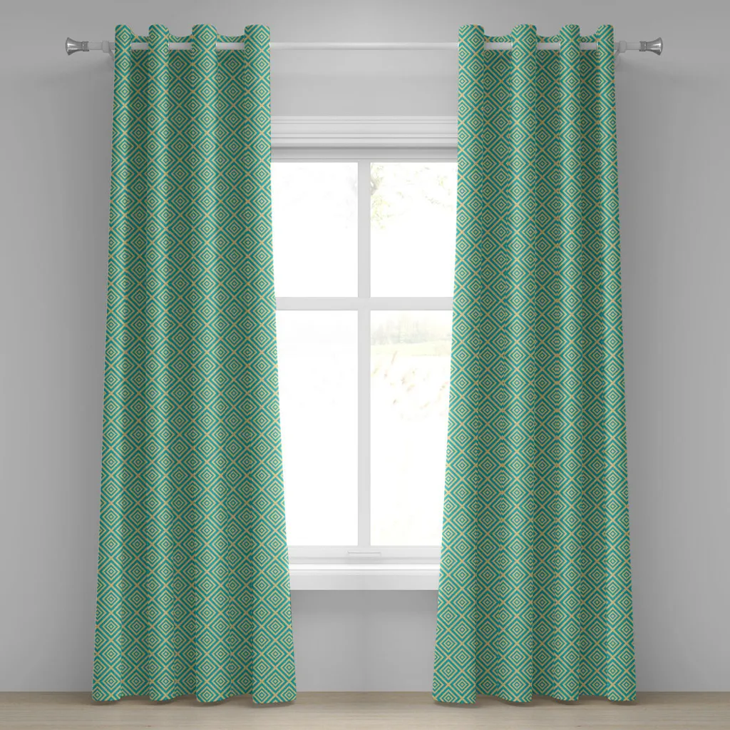 ABAKUHAUS Tenda A Pannello Mandala 2 Pezzi, 150x225 Cm - Tendaggio Hippie Orientale Primavera, Con Stampa Digitale, Microfibra Morbida, Per Soggiorno E Camera Da Letto - Taupe, Nero, Turchese