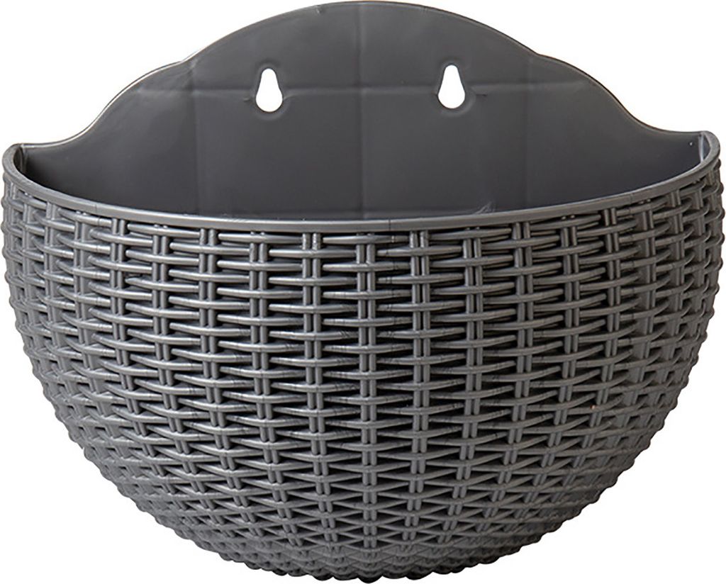 Blumentopf exquisiter wandmontierter Wand-Hängekorb aus Kunststoff für den Garten-Silber grau