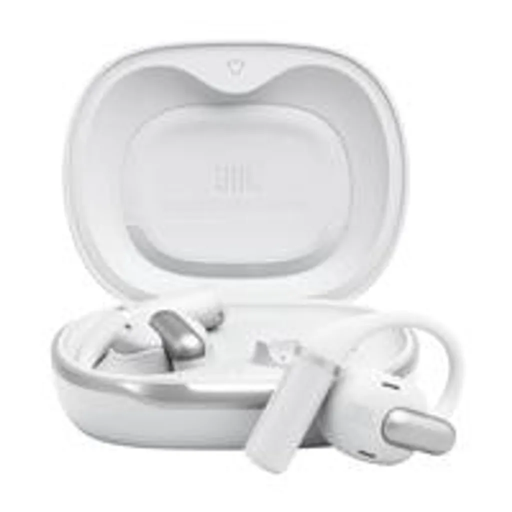 Écouteurs JBL Sense Pro TWS blancs pour sport et ville avec son ouvert