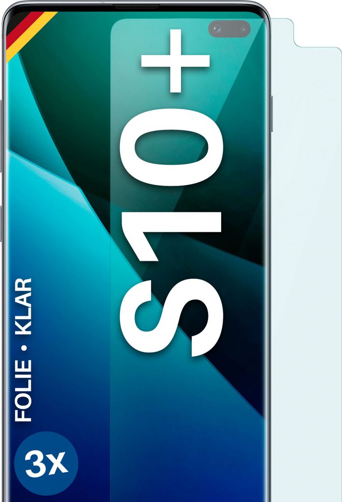 moex® 3x Schutzfolie kompatibel mit Samsung Galaxy S10 Plus Produktbild 