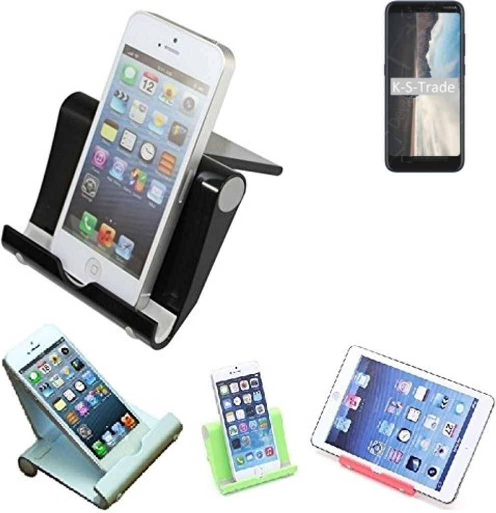 K-S-Trade Handy-Ständer kompatibel mit Nokia C2 Tennen faltbarer Tischständer Smartphone Tablet Halterung Reise
