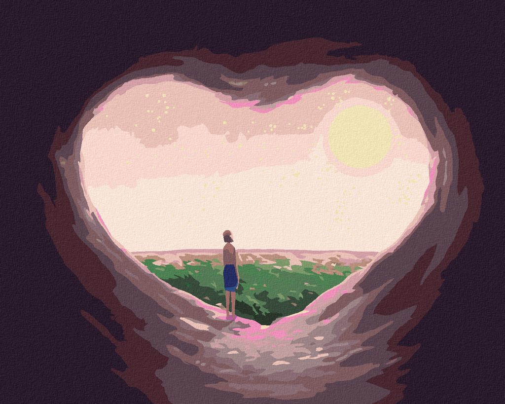 Zuty - Malen nach Zahlen - HÖHLENHERZ, 40x50 cm, mit Keilrahmen (bereits gespannt)