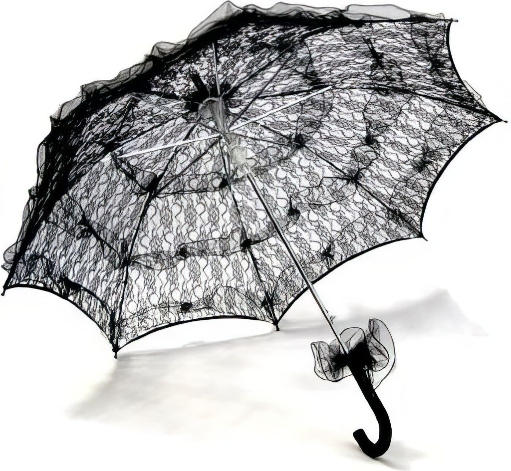 Sonnenschirm Dekoschirm Kostüm durchsichtig mit Spitze 01