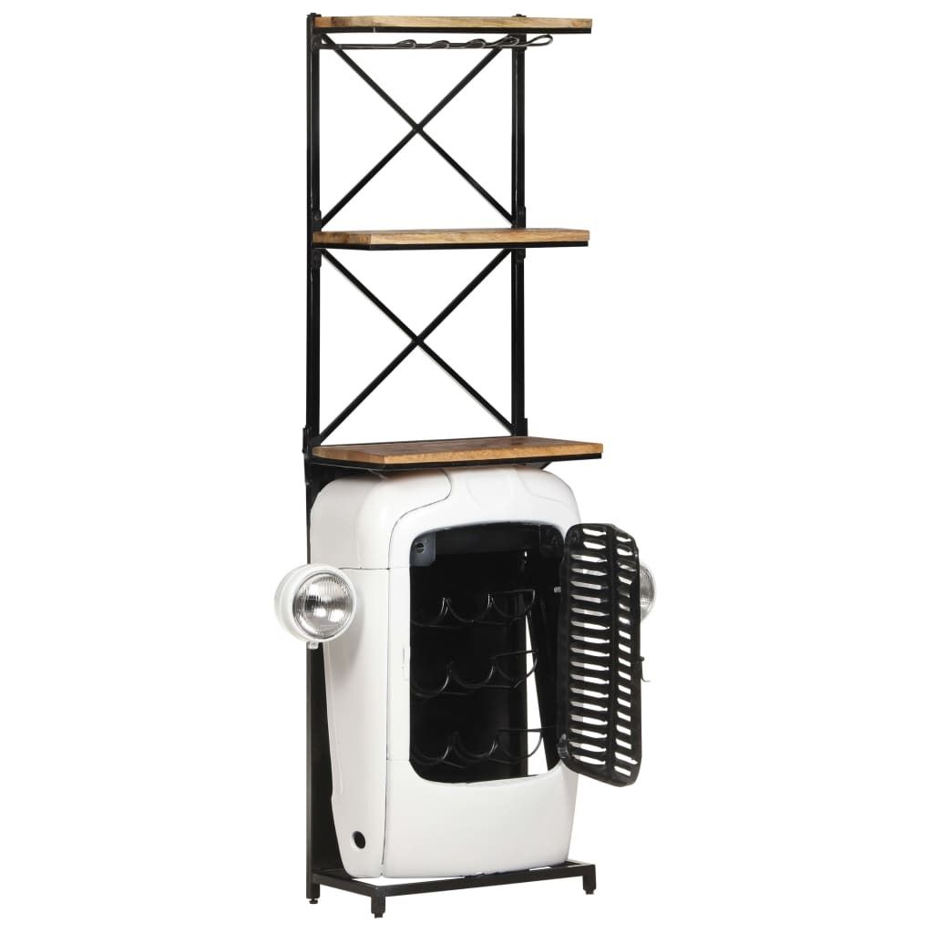 vidaXL Traktor-Weinschrank Weiß 49x31x172 cm Raues Produktbild 