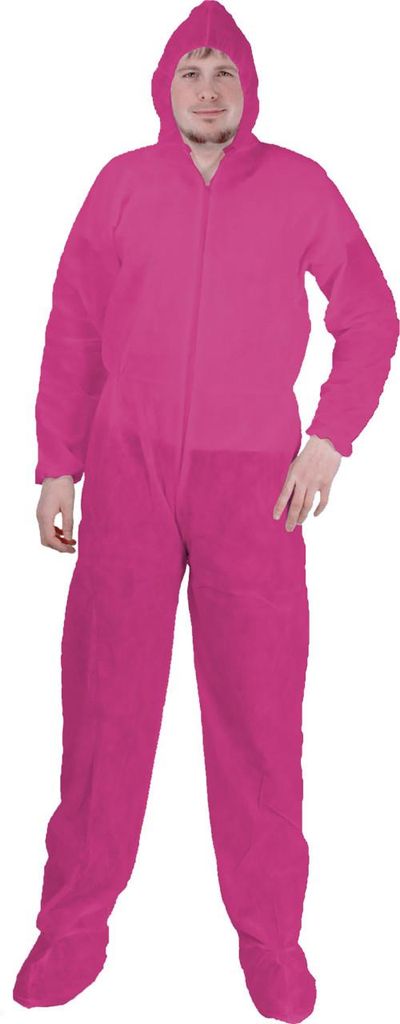 Maler- und Schutzanzug XL pink mit Kapuze und Produktbild 