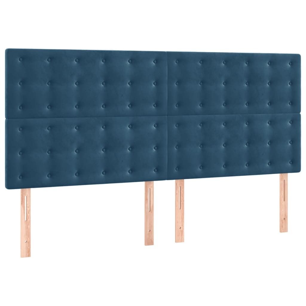 Kopfteil Dunkelblau 180x5x118/128 cm Samt