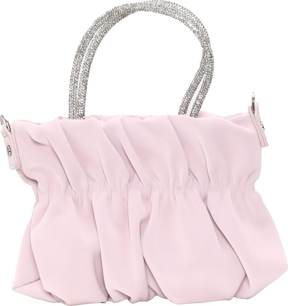 Damen Rosa Handtasche mit Rüschendesign und Produktbild 