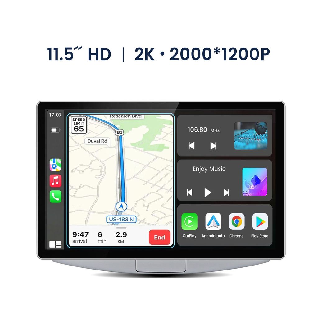 Hexinex 11.5 Zoll Android 15 Auto-Navigationssystem mit 6GB+128GB, WLAN, Wireless CarPlay, für VW Passat B7 (2010-2015)