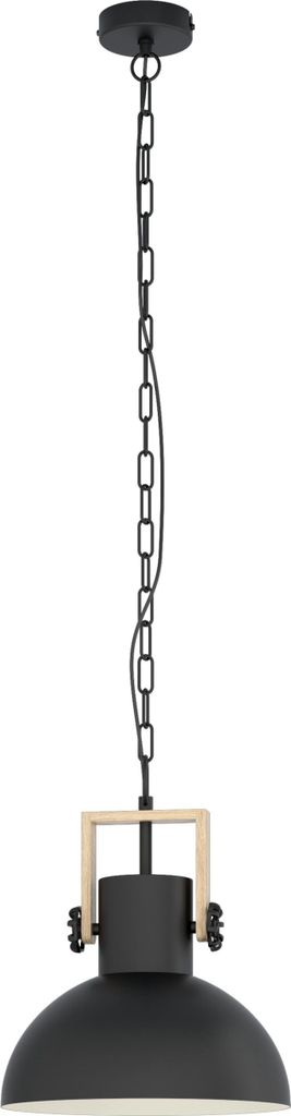 LUBENHAM Hängeleuchte Hängelampe Pendellampe Pendelleuchte - H110 x Ø30 cm - schwarz, braun - 1X28W exkl. - IP20