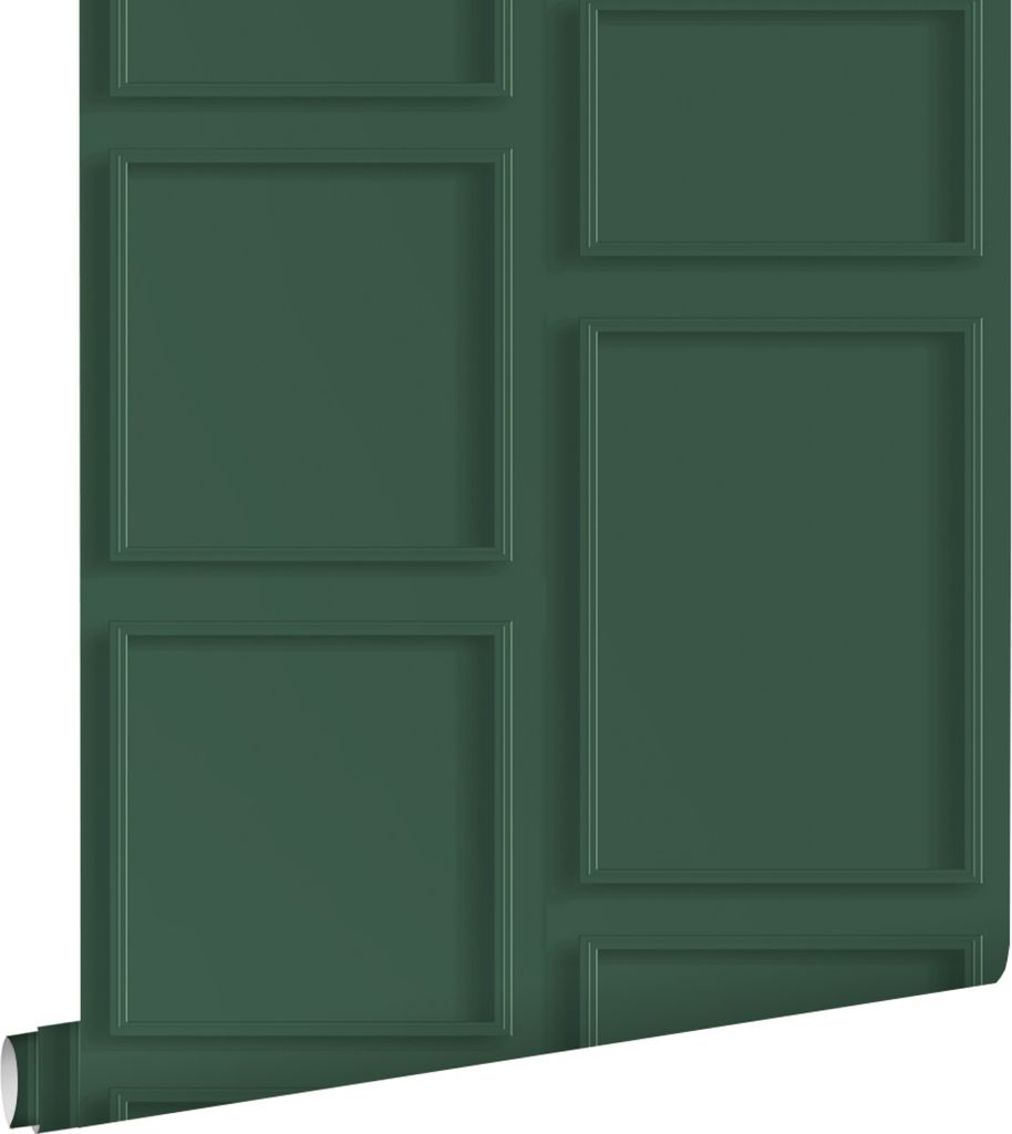 ESTAhome Tapete Holzwandverkleidung Dunkelgrün 50 x 900 cm